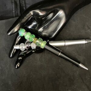 Black and Silver Beaded Pens